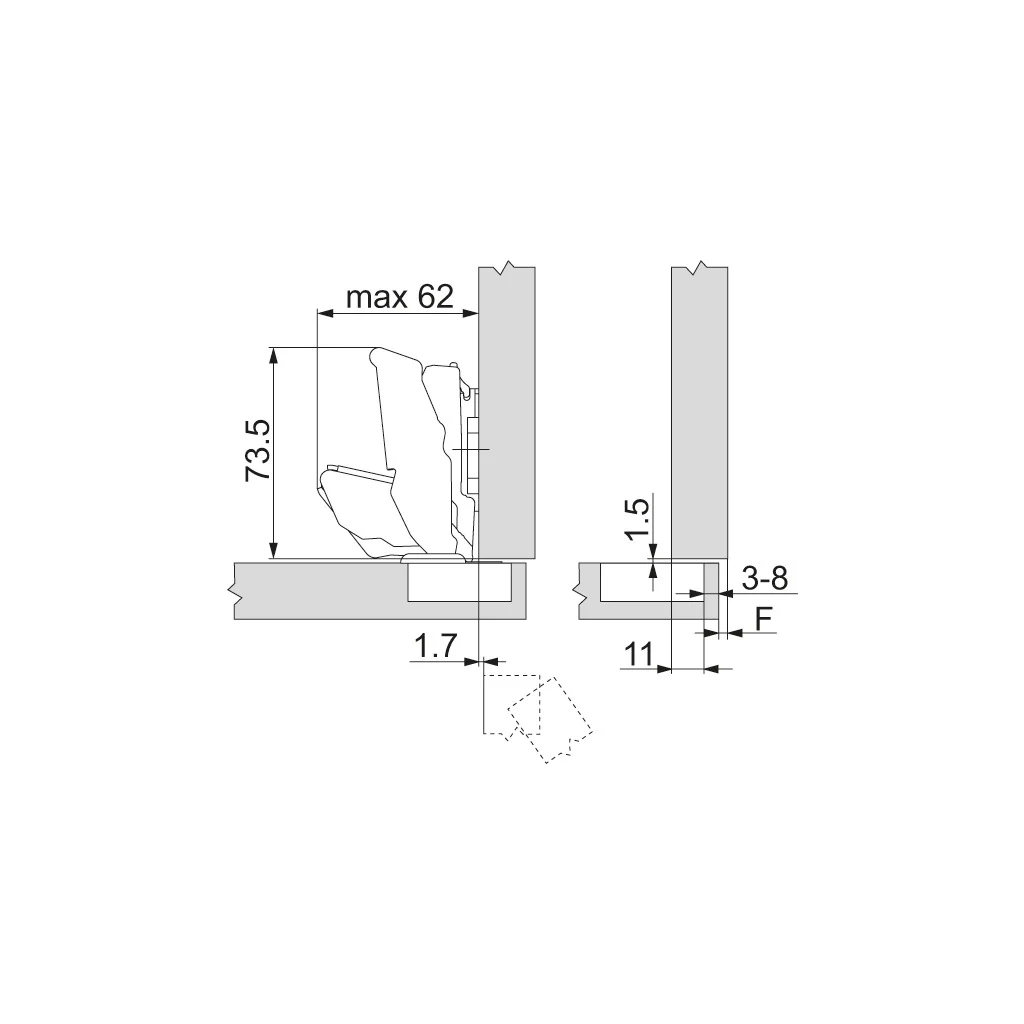 CLIP top Blumotion Scharnier 125° - Image 2